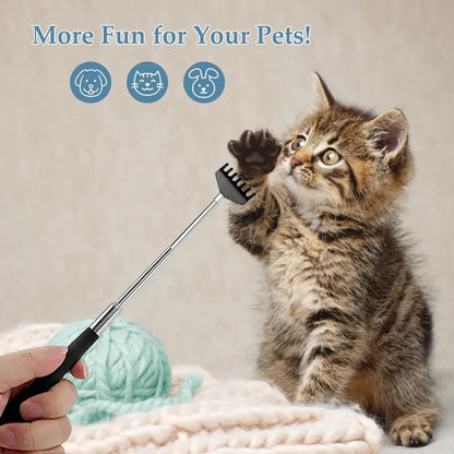 Extendable Back Scratcher the head has 15 rakes, Stainless Steel Portable Telescopic Rubber Handle Back Scratchers