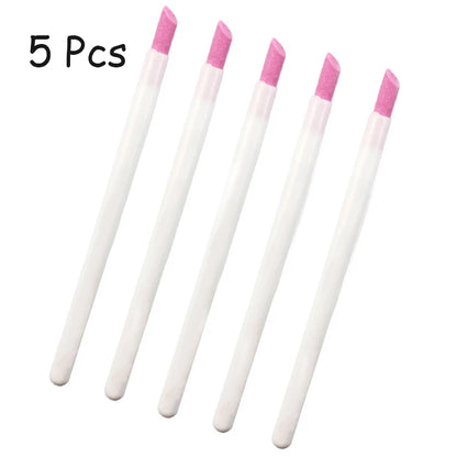 5Pcs Quartz Pen Nail Cuticle Remover Pusher Professional Care Nail Polish Manicure Stick Nail Files Accessories Tool