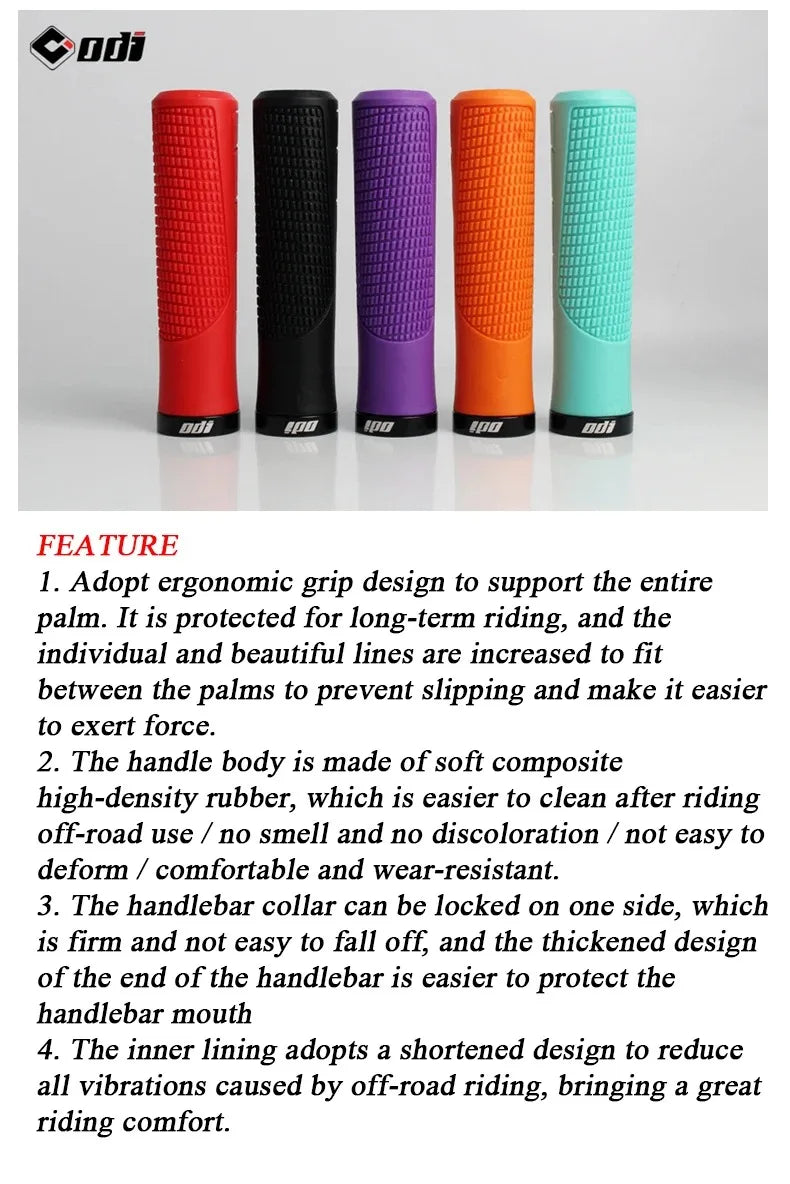 ODI Bicycle Grips MTB Lock-on Shockproof Bike Handlebar Cover Anti-Slip Mountain Bike Folding Balance BMX DH Cycling Accessories