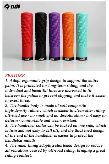 ODI Bicycle Grips MTB Lock-on Shockproof Bike Handlebar Cover Anti-Slip Mountain Bike Folding Balance BMX DH Cycling Accessories