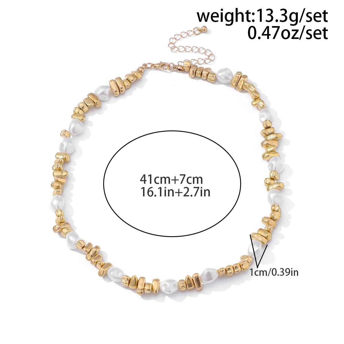 KunJoe Elegant Imitation Pearl Choker Necklace Women Retro Gold Color Acrylic Beaded Clavicle Chain Party Jewelry on the Neck、
