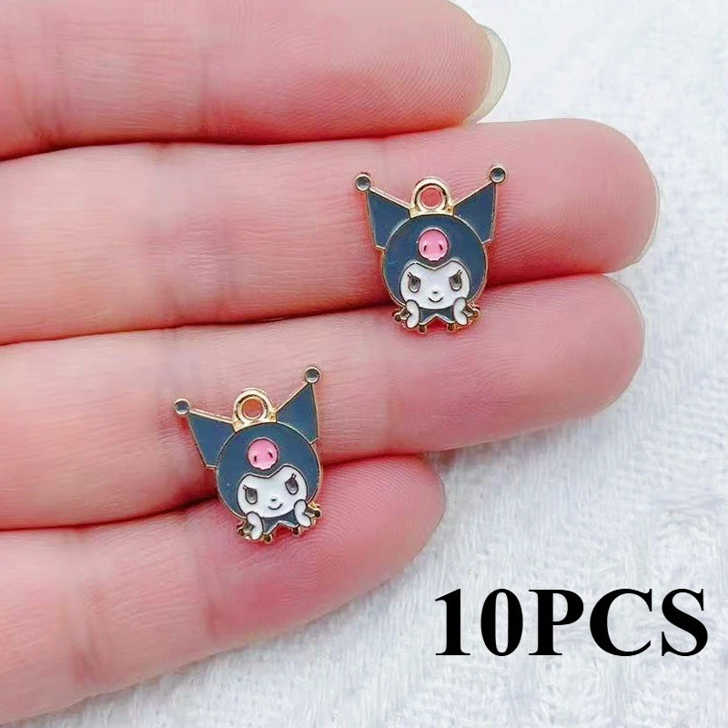 10/14PCS cartoon cute little animal DIY handmade jewelry accessories alloy drip pendant earrings earrings jewelry