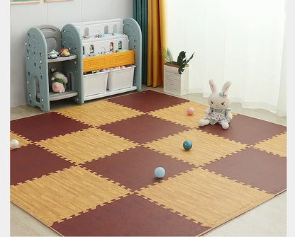 8/16Pcs Wood Baby Play Mat Floor Rug Thickened Foam Floor Children's Non-slip Crawling Pad Suitable for Living Room and Bedroom
