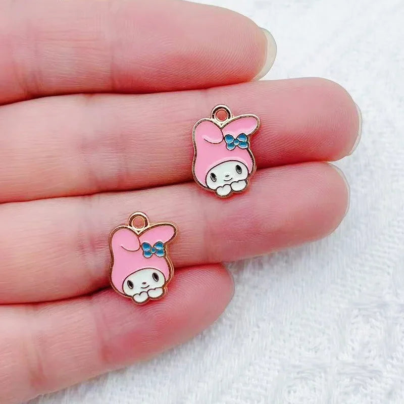 10/14PCS cartoon cute little animal DIY handmade jewelry accessories alloy drip pendant earrings earrings jewelry