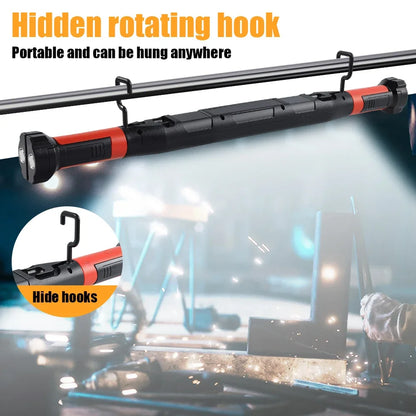 KDULIT LED Magnetic Work Light Rechargeable Underhood Work Lamp With Hooks & Rotating Magnetic Base For Car Repairing Emergency