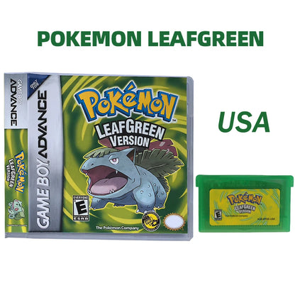 2025 New Pok é mon Series Jade Red Leafgreen Ruby Sapphire 5th Edition GBA Game Box, 32-bit Video Game Cartridge, No Manual