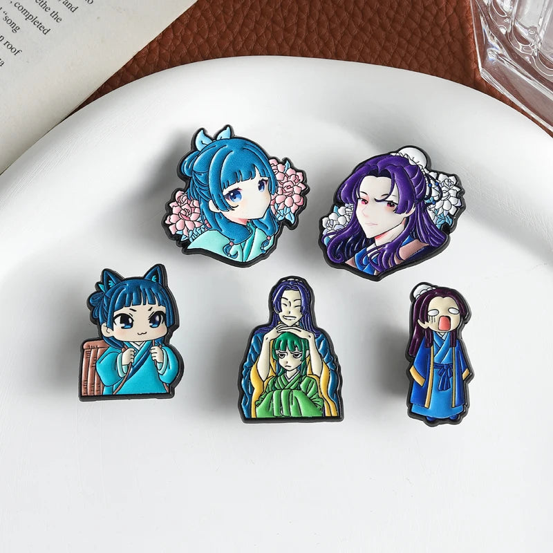Maomao Light Novel Brooch Enamel Pins  Cute Japanese Anime Cartoon Character Brooches Lapel Badge Jewelry Gift for Fans Friends
