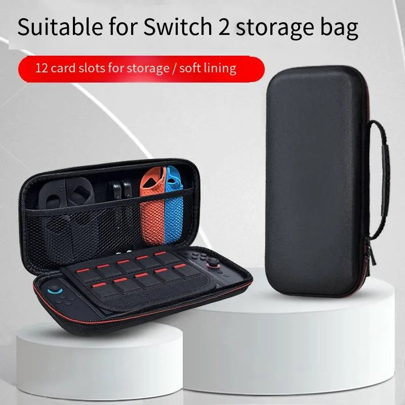 A protective carrying case accessory for Switch 2 with a game card slot, a portable EVA bag for storage space