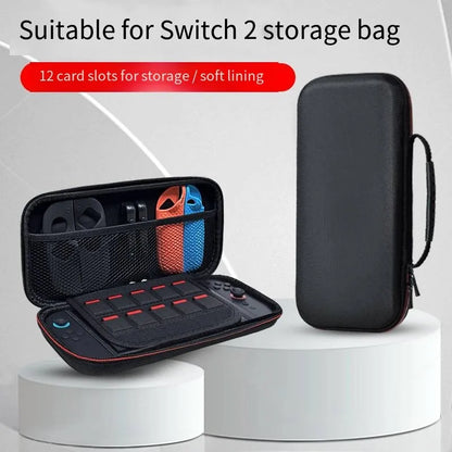 A protective carrying case accessory for Switch 2 with a game card slot, a portable EVA bag for storage space