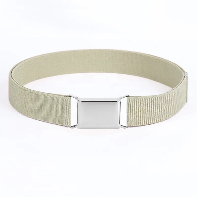 Women's Adjustable Elastic Stretch Belt Comfortable Invisible Waist Belt for Jeans Pants Dress Square Easy Buckles Waist Belt