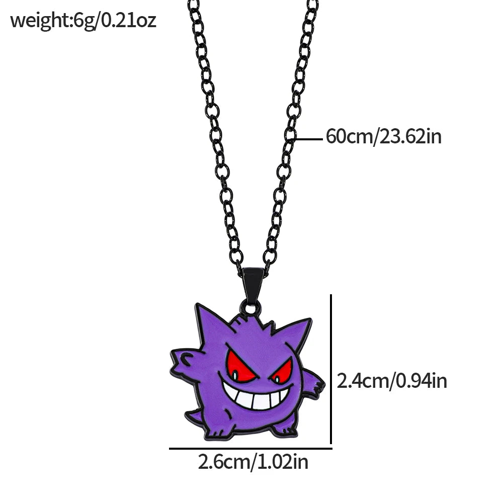 Gengar Cosplay Pendant Necklace - Anime Charms Jewelry for Women Men Kids Chain Choker Perfect Party Gift