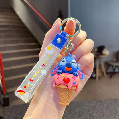 Ice Cream Cone Strawberry Bear Pooh Bear Cute Keychain