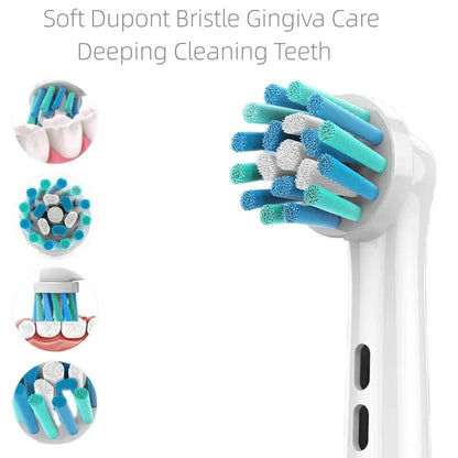 4PCS Dupont Bristle Electric Toothbrush Heads Whiten Teeth/Daily Clean/Precison Cleaning/Soft Care Teeth Function For Oral B