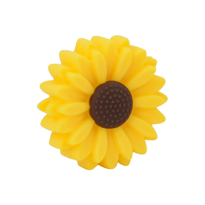 LOFCA Daisy 10pcs Silicone Beads Sunflower Cute Silicone Beads Food Grade Teether BPA-Free Baby Toy Chain Accessories