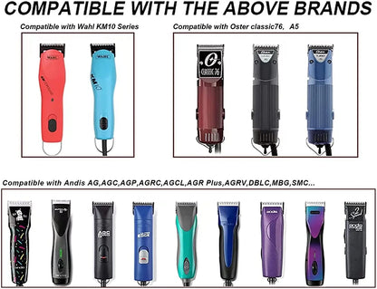 Replacement Detachable Pet Dog Clipper Ceramic Blades Set Compatible with Andis,Oster A5,Wahl KM10 Series Clippers