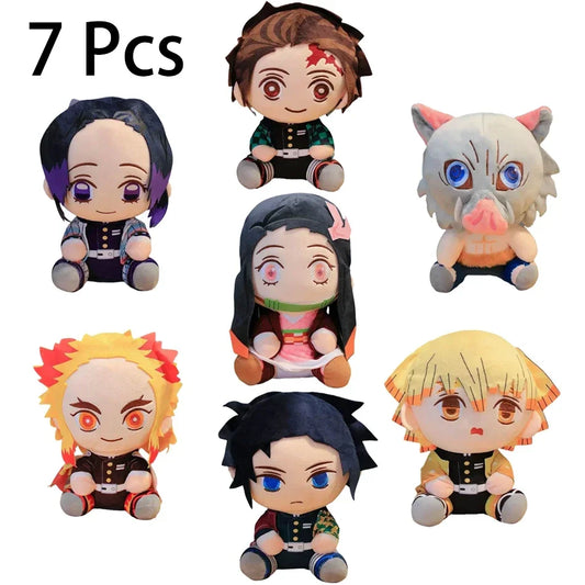 @20cm Hot Japan  Slayer Plush Dolls Lovely Anime Kimetsu No Yaiba Kamado Tanjirou Nezuko Zenitsu Kyoujurou Toys Kids Gifts