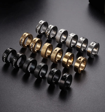 1 Pair/9 Pairs Non-Piercing Earrings Stainless Steel Clip On Hoop Earrings For Men Women Paved CZ Ear Clip Earrings Set