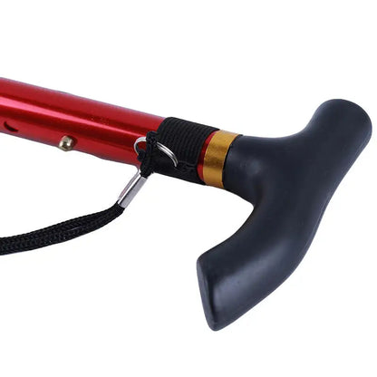 Telescopic Walking Stick Outdoor Hiking Trekking Poles Aluminum Alloy Metal Folding Cane Crutches Pole For Elderly People