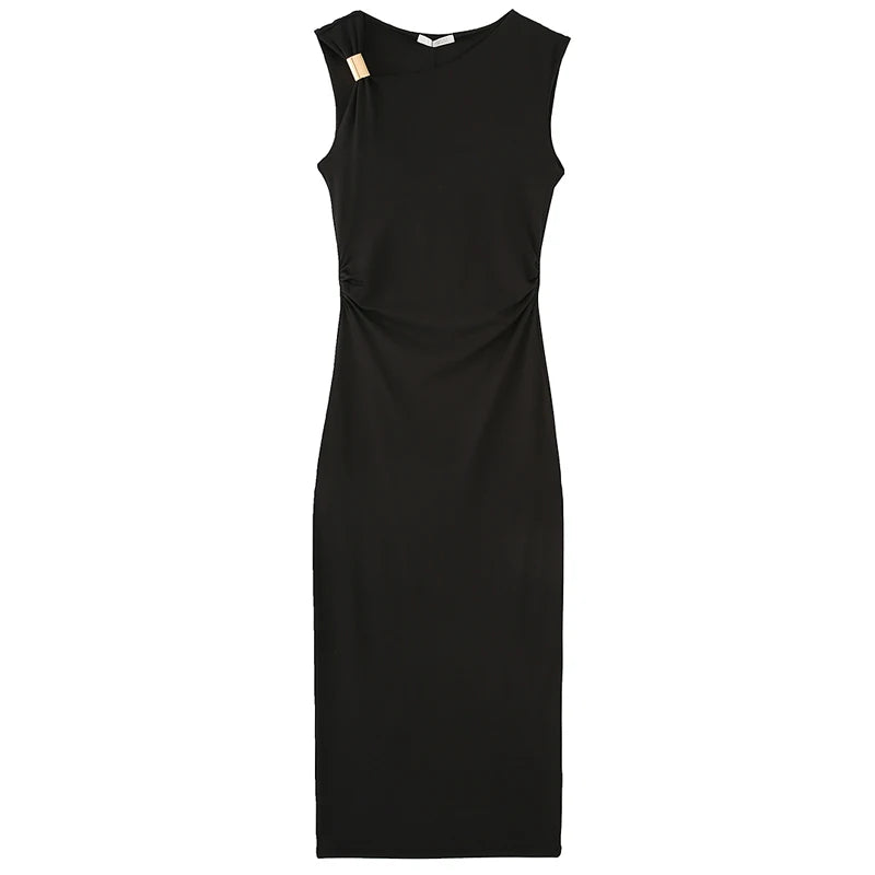 HXAO Womens Ruffled Bodycon Dresses Green Black Dress Summer Woman Sexy  Sleeveless Long Dresses Asymmetric Corset Vestidos 066