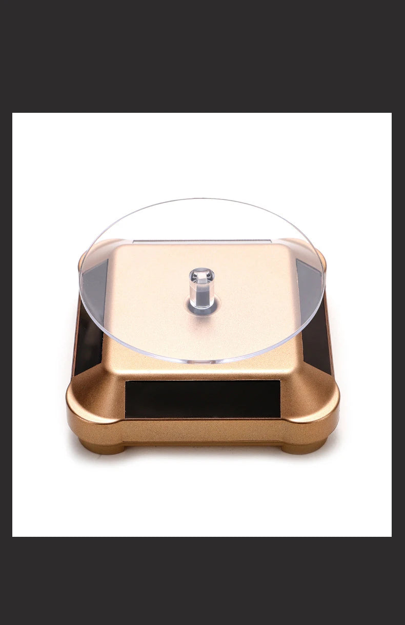 Solar Showcase 360 Automatic Rotating Turntable Jewelry Organizer Jade Ware Necklace Bracelet Watch Phone Display Stand