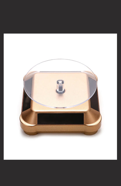 Solar Showcase 360 Automatic Rotating Turntable Jewelry Organizer Jade Ware Necklace Bracelet Watch Phone Display Stand