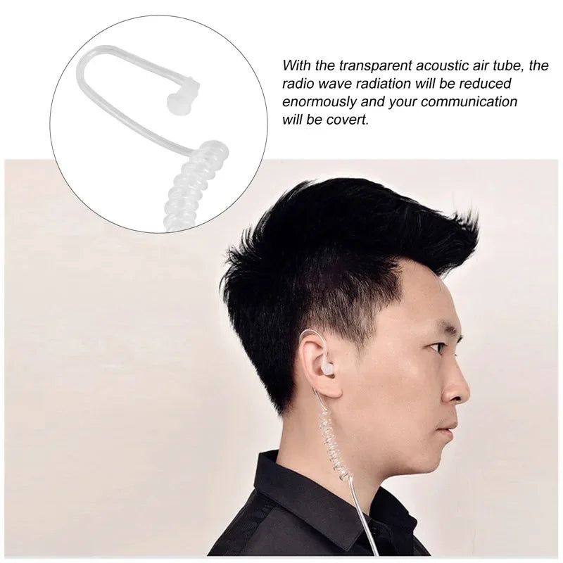 2.5mm Earpiece 1Pin Radio Air Covert Acoustic Tube Earpieces Headset with PTT Mic Compatible with Motorola T5428 TLKR T5 XTR446