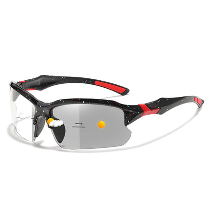 Photochromic Cycling Sunglasses Men Outdoor Sports Tactical Camouflage Goggles Vintage Driving Riding Fishing Windproof