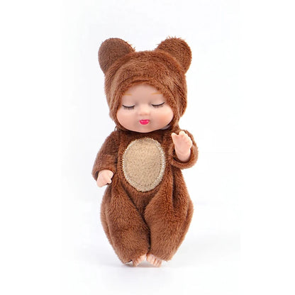 6Pcs Reborn Doll Kit Toy Simulation Princess Dolls Toy Mini Cute Sleeping Baby with Clothes Accessories Birthday Gift for Kids