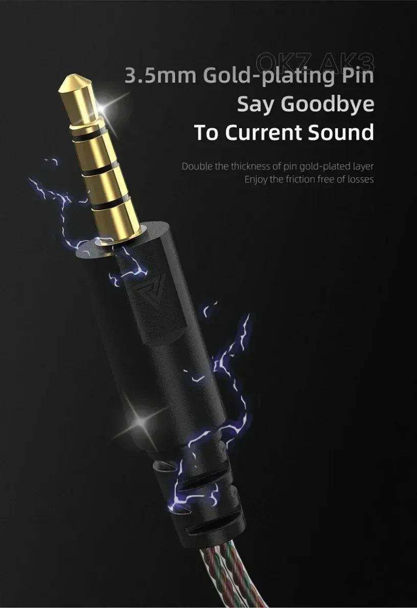 QKZ CK5 FiLe Wired Earphone with Microphone HiFi Music Earphone Professional Gaming And Sports Noise Cancelling Headphones
