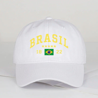 Brazil Flag Five-Star Soft-Top Baseball Cap Stylish Athletic Look Perfect for Daily Match Viewing and Outdoor Sports Great Gift
