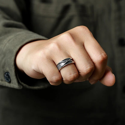 Retro Time Space Goku Black Ring Punk Gothic Open Ring For Men Handmade Unisex Designer Jewelry Accessories Anime Lovers Gift
