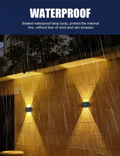 Solar Outdoor Wall Light 12 LED Waterproof Garden Light Courtyard Balustrade Decorative Atmosphere Lamp Down Luminous Solar Lamp