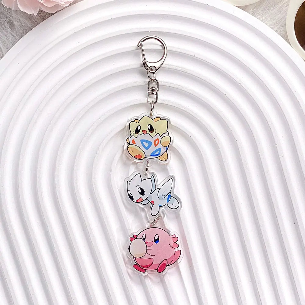 Pokémon Characters Pikachu Bulbasaur Jigglypuff Acrylic Keychain Bag Charms Accessories Backpack Pendant Key Holder Friend Gifts