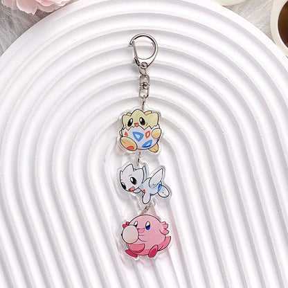 Pokémon Characters Pikachu Bulbasaur Jigglypuff Acrylic Keychain Bag Charms Accessories Backpack Pendant Key Holder Friend Gifts
