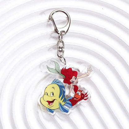 1/13Pcs Disney The Little Mermaid Ariel Ursula Acrylic Keychain Bag Charms Accessories Backpack Key Holder Keyring Fans Friends