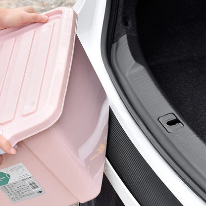 Universal Leather Door Sill Protection Strip Carbon Fiber Car Trunk Trunk Decoration Car Rear Bumper Protection Strip Auto Parts