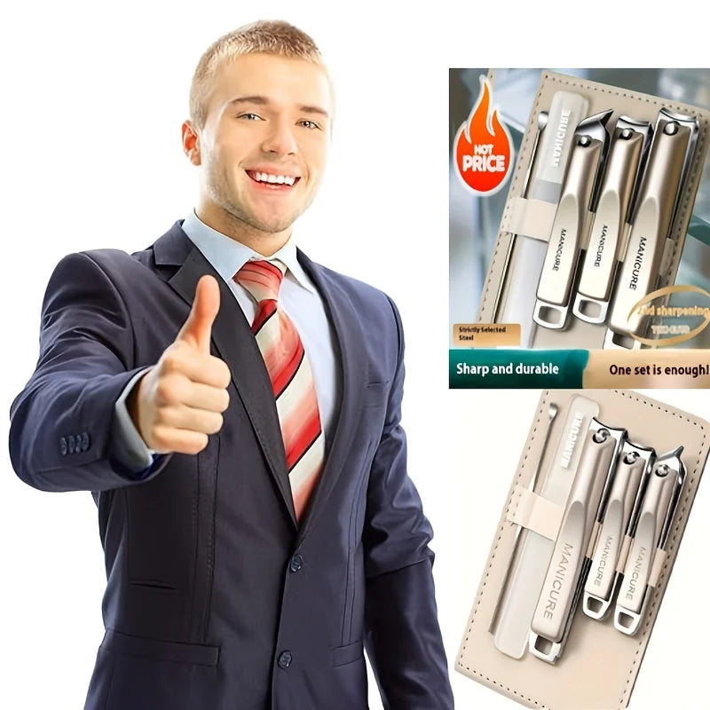 High-Quality 5pcs Nail Care Set Including Nail Clippers a Nano File And an Ear Scoop All Packed in a Portable Storage Case