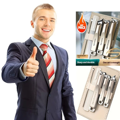High-Quality 5pcs Nail Care Set Including Nail Clippers a Nano File And an Ear Scoop All Packed in a Portable Storage Case