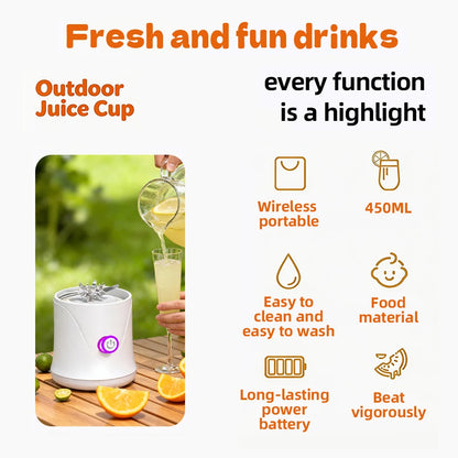 6 Blades Electric Juicer Cup 2 Cups For Travel Portable Juicer Mixer Usb Charge Fresh Fruit Juice Personal Blender Smoothie