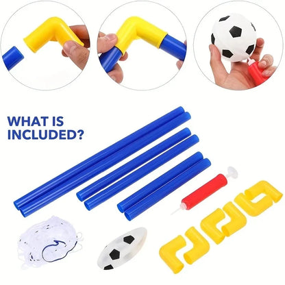 Portable Micro Soccer Goal Set (Net, Pump, Ball Included) | Lightweight Indoor/Outdoor Gear for Park & Beach Training