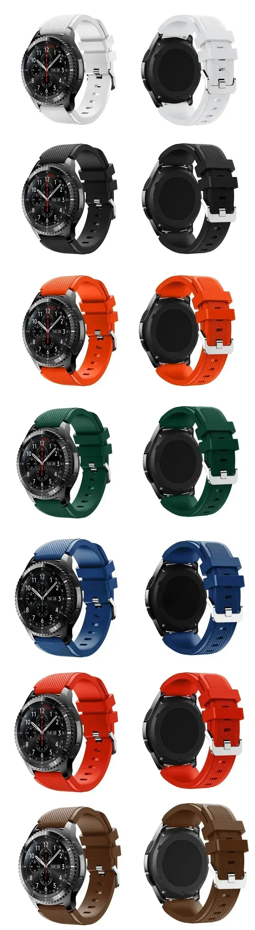 20mm 22mm Band for Samsung Galaxy Watch 7/5/6/4/3/46mm/active2/Gear s3 Frontier/Sport silicone bracelet Huawei GT 4/3/2/2E strap