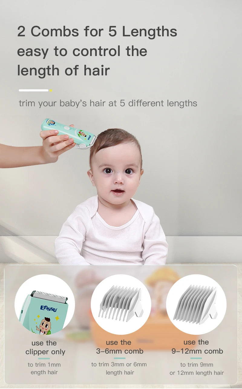 Vacuum Hair Clippers for Kids & Men Rechargeable Cordless Hair Cutting Machine with Safe Ceramic Blade Waterproof Hair Trimmers