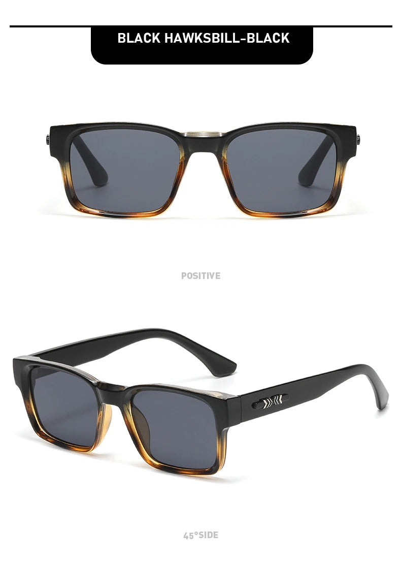 Light Luxury Square Sunglasses Minimalist Design Elegant Unisex Uv400 Protection Sun Glasses 9017