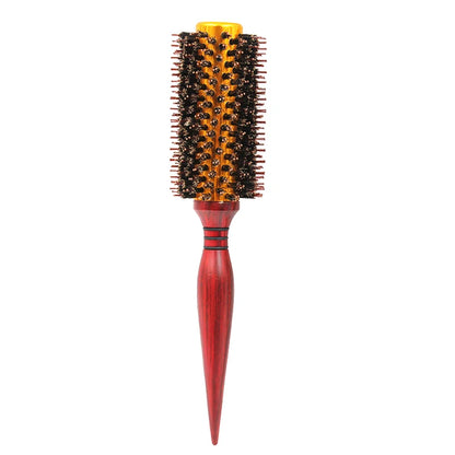 Round Hairbrush Anti Static Wood Boar Bristle Round Brush Hairdresser Styling Tools Teasing Brush For Curly Hair Comb Brush