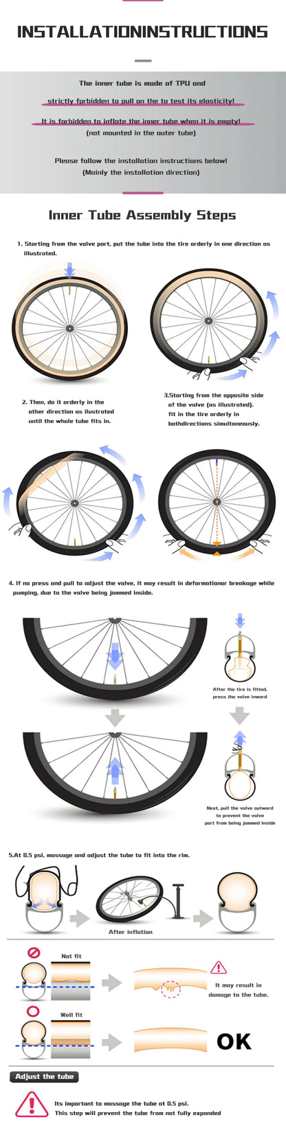 BKPTX 1Pcs/2Pcs 28g orange Bike TPU Inner Tube 700X18 25 28 32 Road Bicycle TPU Material Tire 65mm Length French Valve