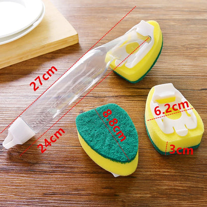 Dish Wand Soap Cleaning Brush Set Replacement Sponge Refill Liquid Washing Home Kitchen Sink Scrubber Cleaning Tool