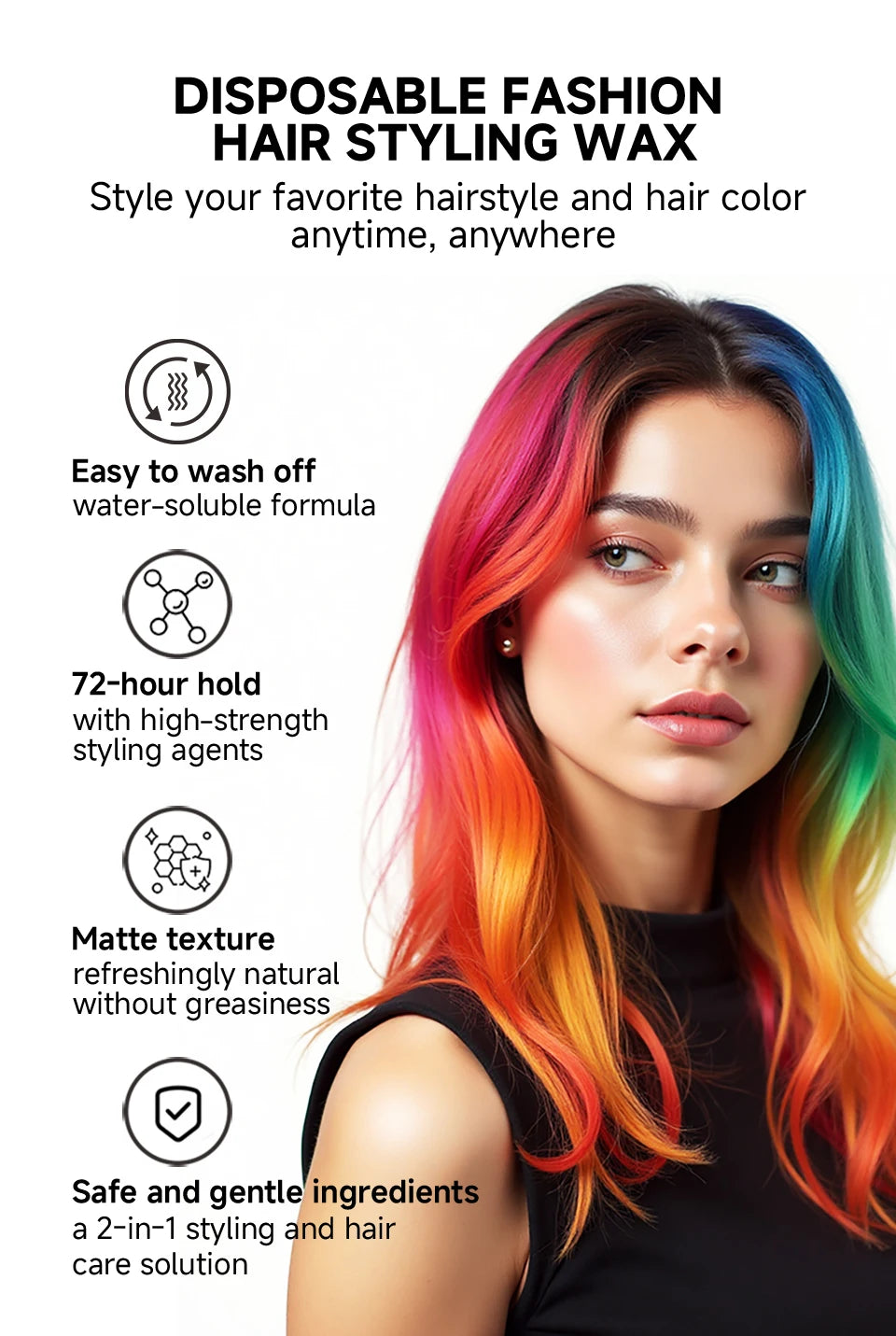 13 colors Halloween Hair Colour Wax 50g/120g DIY Temporary Dye Hair Mud Wax Hair Colour Cream For Daily Party Cosplay Men&Women