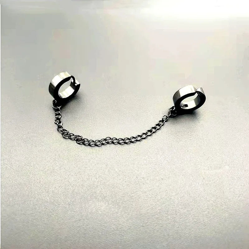 1 Pcs Stainless Steel Painless Ear Clip Earrings for Men Women, Punk Silver Color Non Piercing Fake Earrings Jewelry Gifts