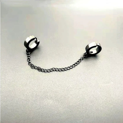 1 Pcs Stainless Steel Painless Ear Clip Earrings for Men Women, Punk Silver Color Non Piercing Fake Earrings Jewelry Gifts