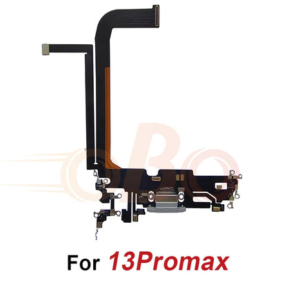 Charging Port Flex Cable for iPhone 11 12 13 Pro Max Mini Black White USB Charger Dock Connector with Microphone Repair (1PC)